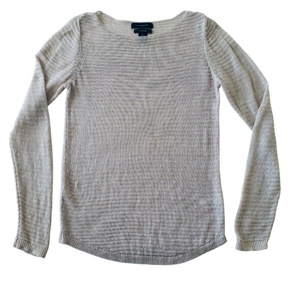 Tahari 100% Linen Open Weave Lightweight Long Sleeve Sweater Size M - Picture 5 of 15